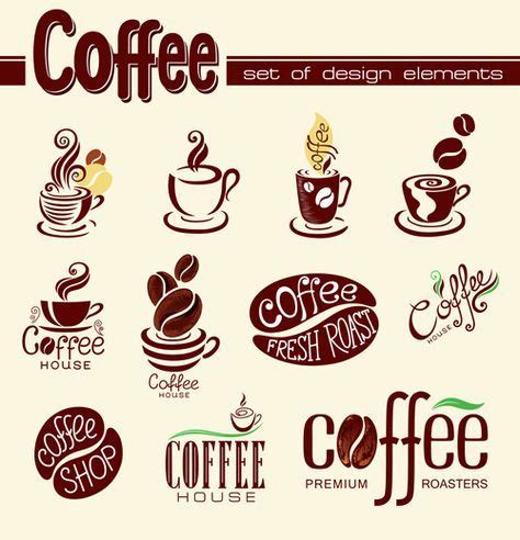 Creative Coffee logo design elements vector | Coffee logo, Coffee shop ...