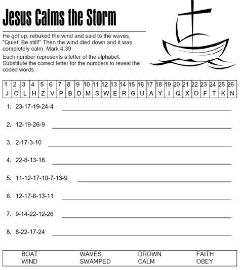 Jesus Calms The Storm Decoder | Sermons4Kids