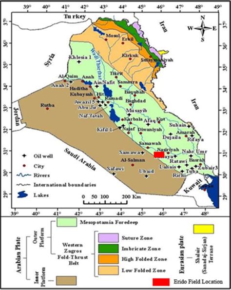 Tectonic map of Iraq and the location of Eridu oil field (after Fouad ...