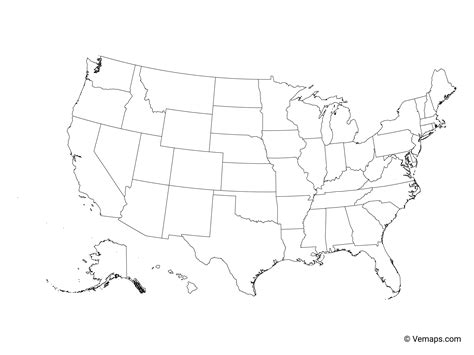 United States Outline Map With State Names Poster | ubicaciondepersonas ...