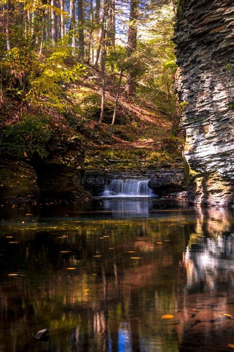 Serene Waterfall at the Portland Japanese Garden Stock Image - Image of ...