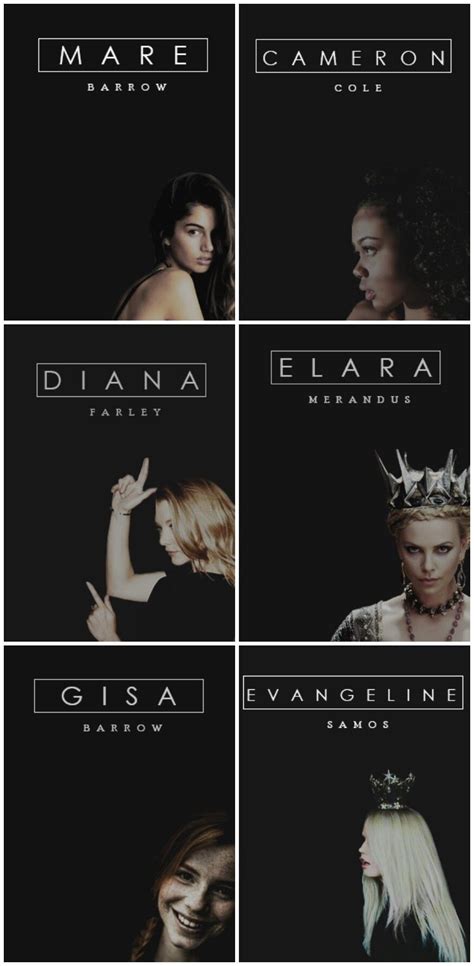 Female characters of Red Queen series #VictoriaAveyard | Red queen ...