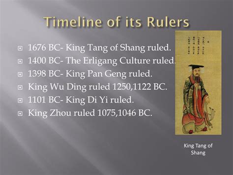 Timeline Of Shang Dynasty