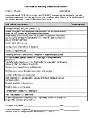 Training Checklist Template Excel