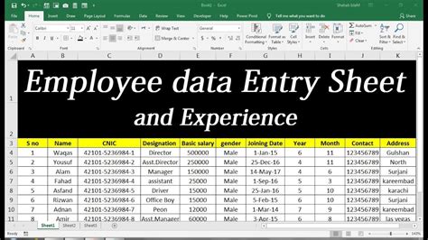 Employee Database In Excel Template