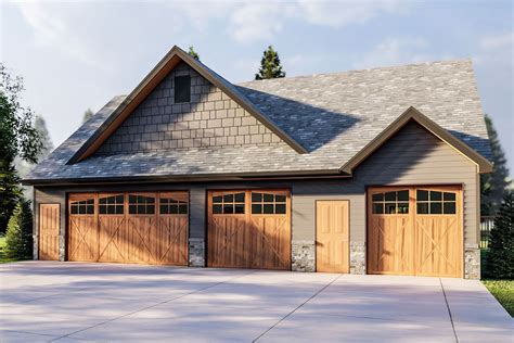 Maximizing Space With A Three Car Garage Plan With A Loft - Garage Ideas