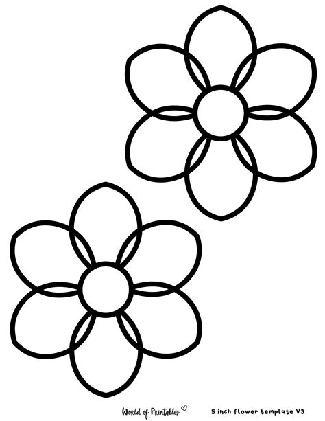 5 Petal Flower Template Free Printable - Home Alqu