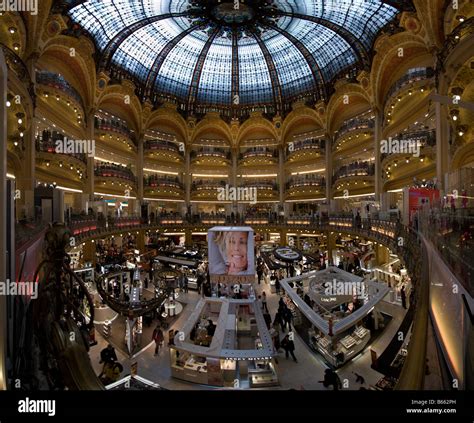 Central gallery of the Galeries LaFayette Boulevard Haussmann Paris ...