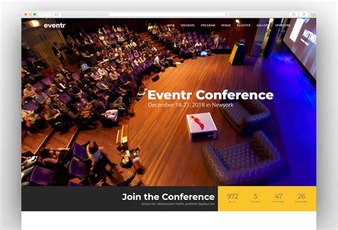 15+ Most Popular WordPress Events Themes 2018 - NewTemplate