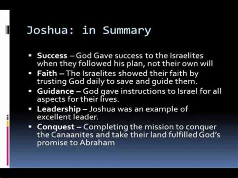 Book Of Joshua Summary Youtube : Introducing The Bible | The Story of ...