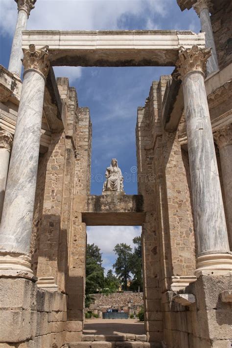 Beautiful Roman Theatre in the City of Merida, Extremadura Stock Photo ...