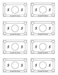 Printable Blank Dollar Bill Template