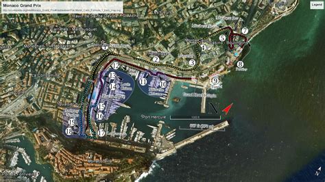 I overlaid the Circuit de Monaco image from Wikipedia to Monaco on ...