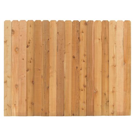 6 ft. x 8 ft. Cedar Dog-Ear Fence Panel with 2x4 Rails-309783 - The ...