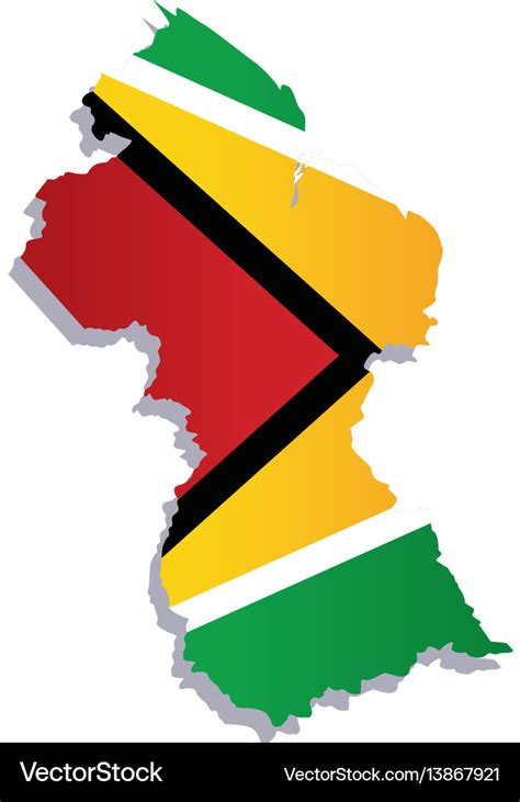 Guyana flag amp map Royalty Free Vector Image - VectorStock