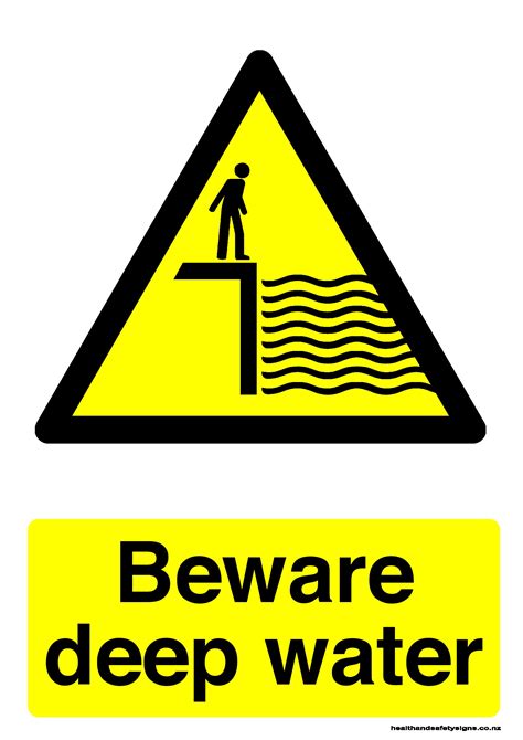 Beware deep water warning sign - Health and Safety Signs