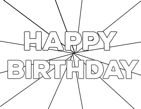 Free Printable Happy Birthday Coloring Pages - Paper Trail Design