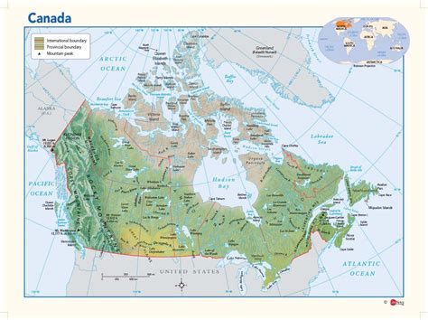 Physical Map Of Canada Labeled