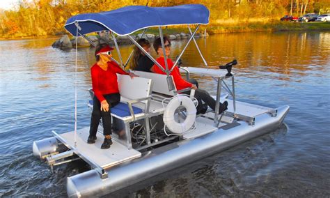 Aqua Cycle II Pontoon Paddle Boat | Pond King — Pond King, Inc.