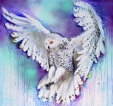 Flying White Owl Painting by Tiberiu Soos - Fine Art America