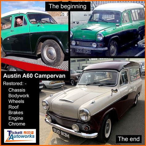 Gallery of Austin A60 Camper Van restoration, mobile friendly images.