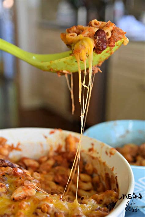 Chili Macaroni Casserole - Mess for Less