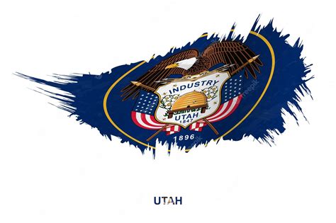 Premium Vector | Flag of utah state in grunge style with waving effect ...