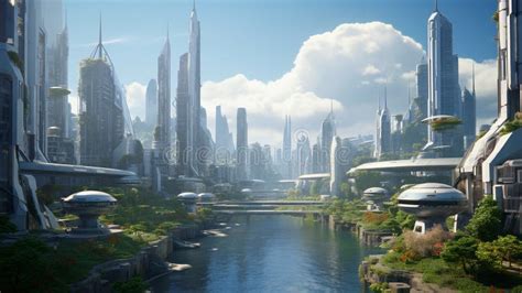 Futuristic Smart City Concept Illustration Stock Illustration ...