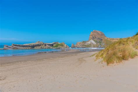 Castlepoint Beach in New Zealand Stock Photo - Image of coastline ...