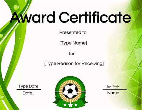 Free Printable Soccer Awards Certificates