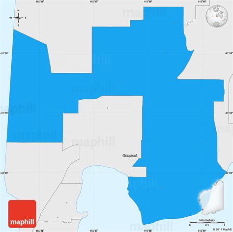 Political Simple Map of Nedlands, single color outside, borders and labels