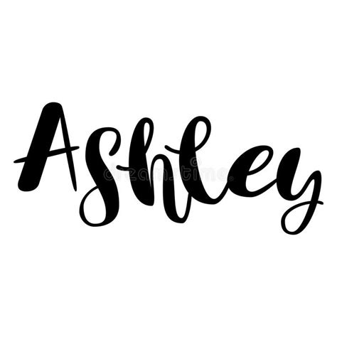 Female name drawn by brush. Hand drawn vector girl name Ashley. Female ...