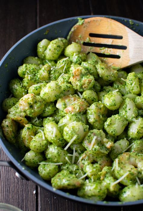 Pesto Gnocchi with Shrimp Recipe | Kitchen Swagger