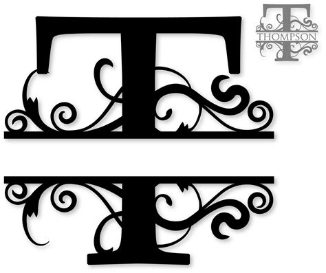 "T" Split Monogram | Free monogram fonts, Cricut monogram, Free monogram