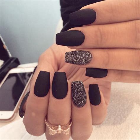 44 Matte Black Nails Designs That Will Make You Thrilled | Matte nails ...