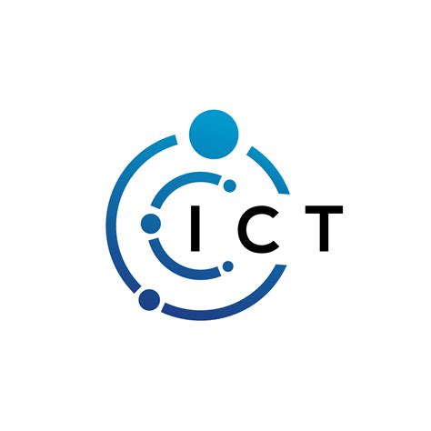 ICT letter technology logo design on white background. ICT creative ...