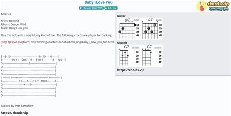 Chord: Baby I Love You - B.B. King - tab, song lyric, sheet, guitar ...