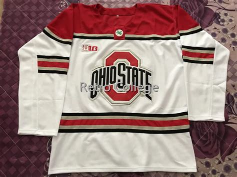 Ohio State Buckeyes Mens Hockey Jersey Embroidery Stitched any number ...