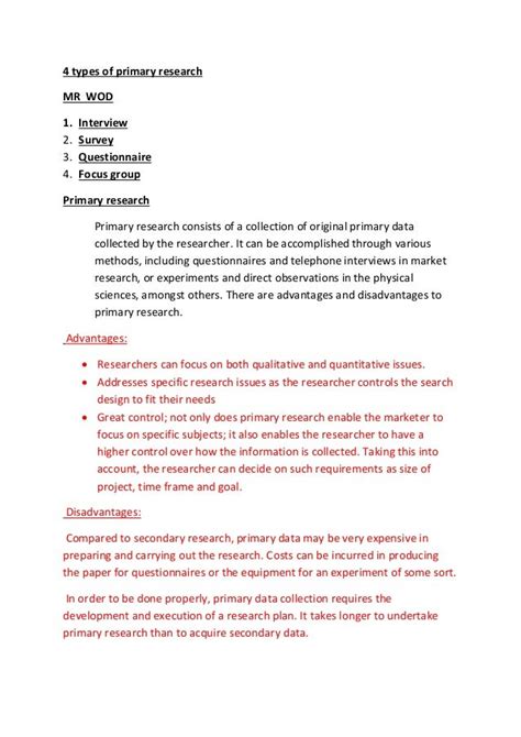 Primary Research Questionnaire – Market Research Is Pivotal for the ...