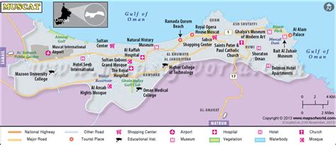 Muscat Map | Map of Muscat City, Oman