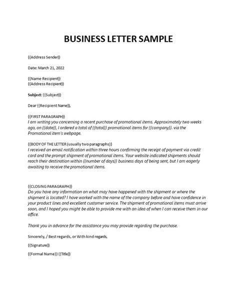 Business Letter Free Template | Business letter, Business letter sample ...