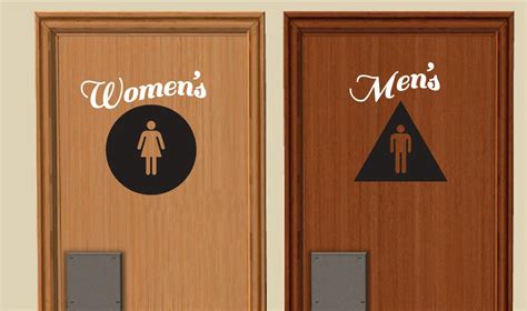 Men's and Women's Fancy Restroom Door Decals Wall