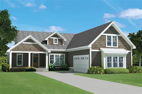 Plan 15258NC: Country Ranch Home Plan with 8' Deep Front Porch in 2021 ...