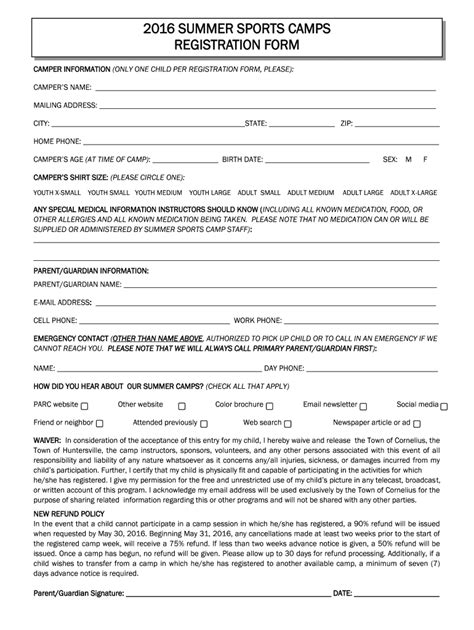 Summer camp registration form template word: Fill out & sign online ...