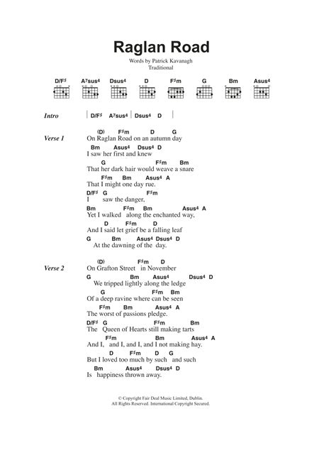 Raglan Road by Traditional Irish - Guitar Chords/Lyrics - Guitar Instructor