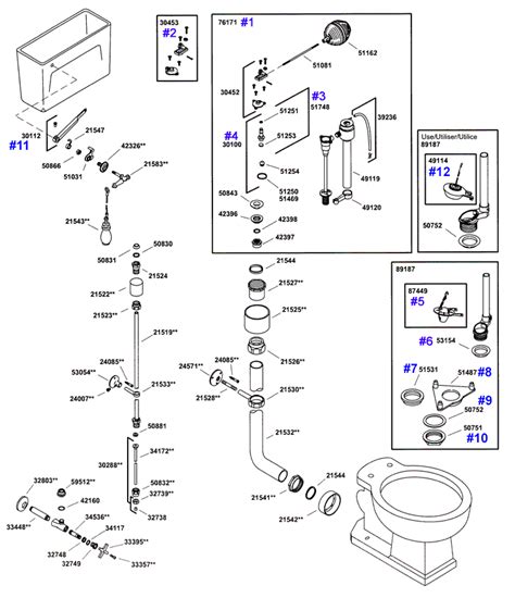 Kohler Vintage Series Toilet Repair Parts