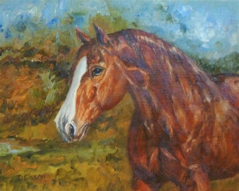 Daily Painting Projects: Quarter Horse Oil Painting Horse Portrait Farm ...