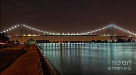 Ambassador Bridge at Night Photograph by Susan Grube - Fine Art America