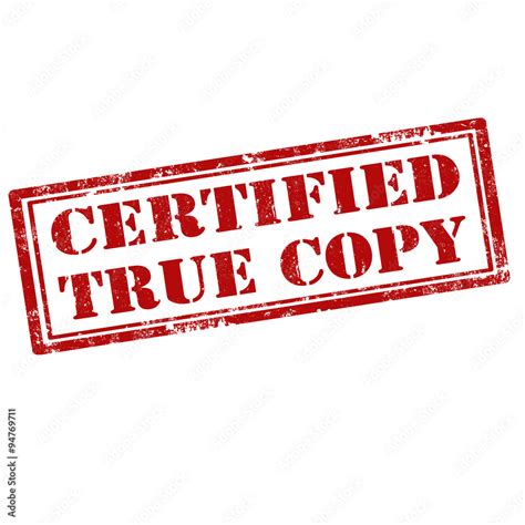 Certified True Copy Stock Vector | Adobe Stock