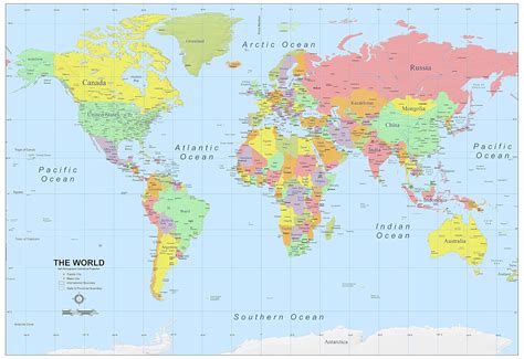 World Map, Atlas, Geography, Political Quality Poster in All sizes ...